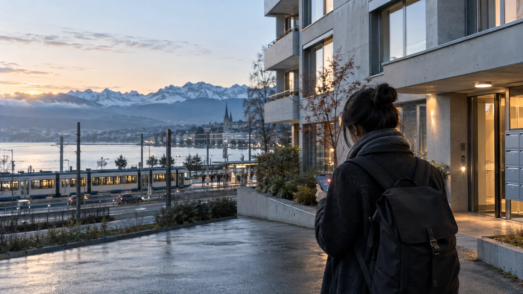 Locataire international consultant une nouvelle alerte suisse près de logements et des transports